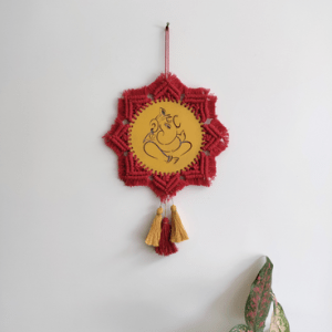 Ganpati Glow - Macramé Wall Charm