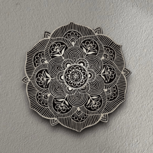 Floral Halo – Carved Wooden Wall Plate