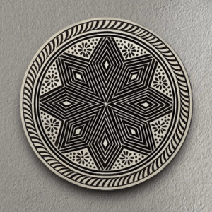 Star Weave – Carved Wooden Wall Plate
