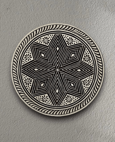 Star Weave – Hand Carved Wooden Wall Plate