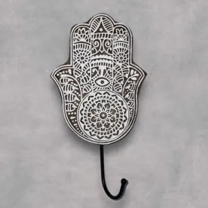 Hamsa Hold – Hand Carved Wall Hook