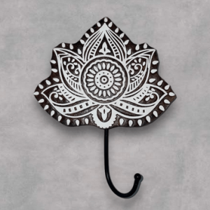 Floral Crown – Hand Carved Wall Hook