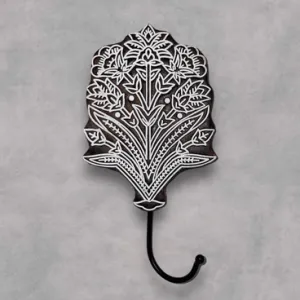 Lotus Crest – Hand Carved Wall Hook