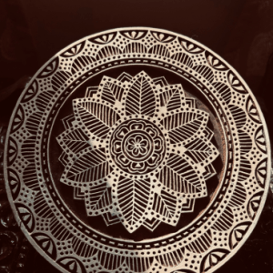 Mandala Bloom – Carved Wooden Wall Plate