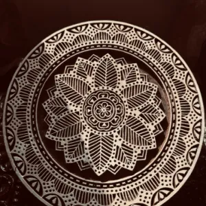 Mandala Bloom – Carved Wooden Wall Plate