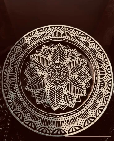Mandala Bloom – Carved Wooden Wall Plate