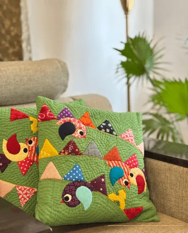 Patchflight - Bird & Bunting Cushions (Set of 2)
